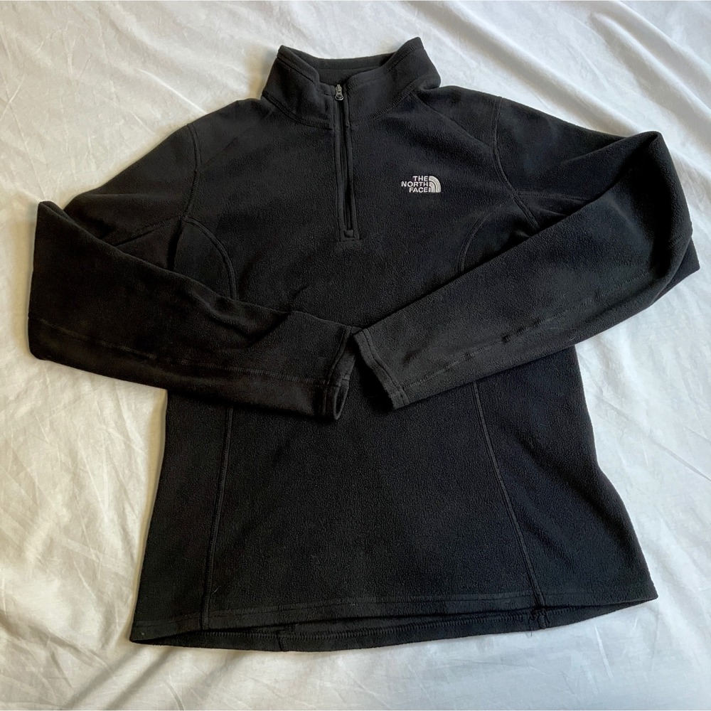 The North Face Womens Fleece Pullover Jacket Quarter Zip Black Small